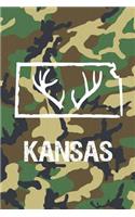 Kansas: Blank Lined Journal for anyone that loves Kansas, camo and hunting!