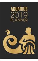 Aquarius Planner: 2019: Zodiac Star Sign: Organizer and Notebook: Modern Design