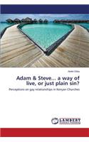 Adam & Steve... a way of live, or just plain sin?