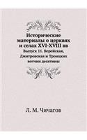 Исторические материалы о церквях и селах XVI-X