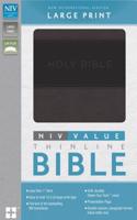 NIV, Value Thinline Bible, Large Print, Imitation Leather, Gray/Black