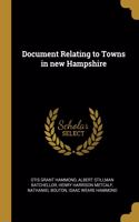 Document Relating to Towns in new Hampshire