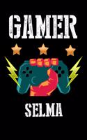 Gamer Selma: Liniertes Notizbuch für deinen Vornamen