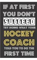 If At First You Don't Succeed Try Doing What Your Hockey Coach Told You To Do The First Time