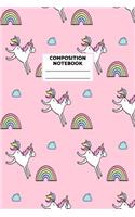 Composition Notebook: Unicorn Journal for Girls, Teen and Women Cute Matte Cover Design with Blank Lined Interior College Ruled (Great as Party Favors, Gifts, Diary, Jour