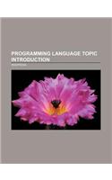 Programming Language Topic Introduction