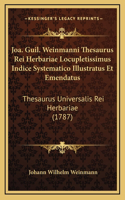 Joa. Guil. Weinmanni Thesaurus Rei Herbariae Locupletissimus Indice Systematico Illustratus Et Emendatus
