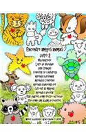 Encontre amigos animais livro 2 Multipurpose Livro de atividade para Crianças Conectar-se a natureza Aprenda a desenhar Aprenda a Contorno Aprenda a adicionar cor Cut-out as imagens Aprenda a decorar Usar padrões como feltro ou tecido álbum de reco