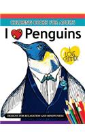 I love Penguin coloring Book for Adults