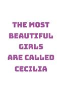 Cecilia Girl Woman Notebook: Graph Paper Journal 6x9 - 120 Pages