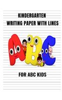 Kindergarten writing paper with lines for ABC kids