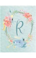 2020-2022 Calendar - Letter R - Light Blue and Pink Floral Design: 3-Year 8.5"x11" Monthly Calendar/Planner - Personalized with Initials.