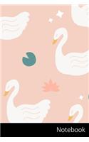 Notebook: Swan Themed Notebook / Journal / Diary / Composition book / Daily Planner / Sketchbook - 6 x 9 inches (15,24 x 22,86 cm), 150 pages, glossy finish.