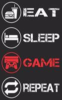 Gamer Gaming Notizbuch - Eat Sleep Game Repeat: DIN A5 Kariert 120 Seiten - Planer Tagebuch Notizheft Notizblock Journal To Do Liste - Zocker Zocken Konsole Computer PC Nerd Geek Online - Geschenk