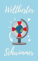 Weltbester Schwimmer: A4 Notizbuch SEMESTERPLANER Geschenkidee für Schwimmer - schönes Geschenk für Rettungsschwimmer Bademeister - Trainingsbuch - Planer - Schwimmverein