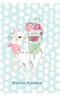 2019 Plan on It Weekly Planner: Llama Standing Pretty on Teal Background 12 Month Calendar Appointment Pocket Planner(2019 Plan on It Weekly Calendar Planner)