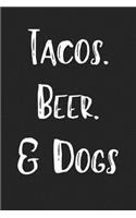 Tacos Beer & Dogs: A 6x9 Matte Softcover Journal Notebook with 120 Blank Lined Pages and a Funny Dog Loving Pet Owner Cover Slogan