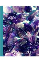 The Sun Shines on Amethyst Stones with Turquoise Background