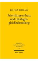 Prioritatsgrundsatz und Glaubigergleichbehandlung