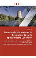 Mesures de Rendements de Fission Lourds Sur Le Spectrom�tre Lohengrin