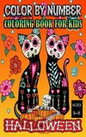 Halloween color by number coloring book for kids ages 4-8