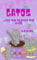 Libro para colorear de gatos para niños de 4 a 8 años