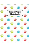 Graph Paper Notebook: Paw Print Grid Paper Quad Ruled 4 Squares Per Inch Large Graphing Paper 8.5" By 11"