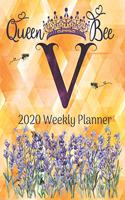 2020 Weekly Planner - Monogram Queen Bee Initial 