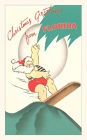 Vintage Journal Christmas Greetings from Florida, Surfing Santa: (Pocket Sized - Found Image Press Journals)