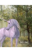 Sketch Book: Unicorn Forest Themed Personalized Artist Sketchbook For Drawing and Creative Doodling