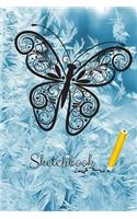 Sketchbook: Notebook Winter/snow/ butterfly/Sketchbook Winter/ Notebook Journal Winter Workbook Diary / Christmas Notebook/ Gift /Composition Blank 6x9 110 page