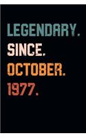 Blank Lined Journal, Notebook, Diary, Planner - Legendary Since October 1977 - 42nd Birthday Gift For 42 Years Old Men and Women born in October: Medium College-Ruled Journey Diary, 110 page, Lined, 6x9 (15.2 x 22.9 cm)