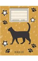Black Cat Composition Notebook: Composition book - Wide Ruled - College Ruled: - Blank Lined Exercise Book - Back To School Gift Teens Notebook journal, cats lovers