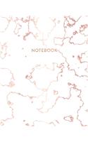 Notebook: Trendy White Marble and Rose Gold - 8 x 10, 100 College Ruled Pages - Gift for Women and Teen Girls