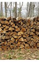 2020 Weekly Planner Cut Stacked Woodpile Forest Winter Sky Photo 134 Pages