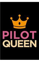 Pilot Queen: Blank Lined Office Humor Themed Journal and Notebook to Write In: With a Versatile Wide Rule Interior: Pink and Orange Cover