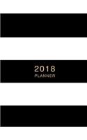 2018 Planner: Black & White Stripes Weekly Planner Organizer with Inspirational Quotes and To-Do Lists