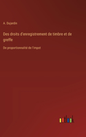 Des droits d'enregistrement de timbre et de greffe