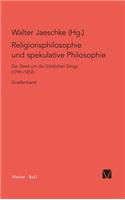 Religionsphilosophie und spekulative Theologie / Religionsphilosophie und spekulative Theologie