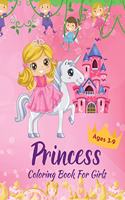 Princess Coloring Book For Girls Ages 3-9
