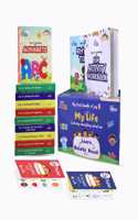 Early Joys - My First Bundle of Joy Theme 1 - MY LIFE, Children Ages 1 to 5 | Learn, Recall & Relate | Kids Mini Library Gift Boxset - 10 Board, 2 Activity/ Rhyme Books & 2 Charts packed in a Utility Box for Moms