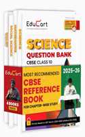 Educart CBSE Question Bank Class 10 2025-26 Science, Mathematics, Social Science and English (Introducing Unit Test Worksheets for 2026 Boards Exam) Set of 4 Books