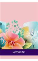Notebook: Flowers -Journal for writing I Composition Book I Lined paper with integrated page numbers l Narrow Ruled I Diary I 120 Pages I "6x9" I A5 I Soft Co