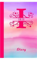 Iris Diary: Personalized First Name Personal Writing Journal - Cute Pink Purple Watercolor Cover - Daily Diaries for Journalists & Writers - Note Taking - Write