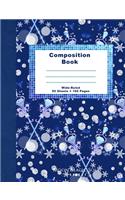 Composition Book: Blue Snowflake Ice Queen