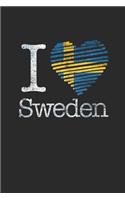 I Love Sweden: Dotted Bullet Notebook (6" x 9" - 120 pages) Sweden Themed Notebook for Gift / Daily Activity Journals / Diary