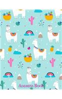 Address Book: Beautiful Peruvian Llama Address Book 8.5 x 11inch Large Alphabetical Contacts Phone Book Organizer