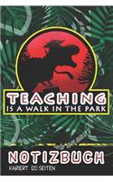 Notizbuch: Walk in a Park I DIN A5 Notebook kariert I Geschenk für Lehrer und Lehrerinnen I Teacher Tagebuch/Journal für die eigenen Notizenr I Sprungwurf Noti