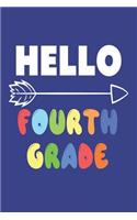 Hello Fourth Grade: Back to School Colorful Composition Journal for 4th Grade Students