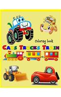 Coloring book Cars Trucks Train